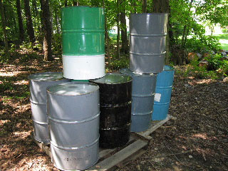 metal barrels with lids